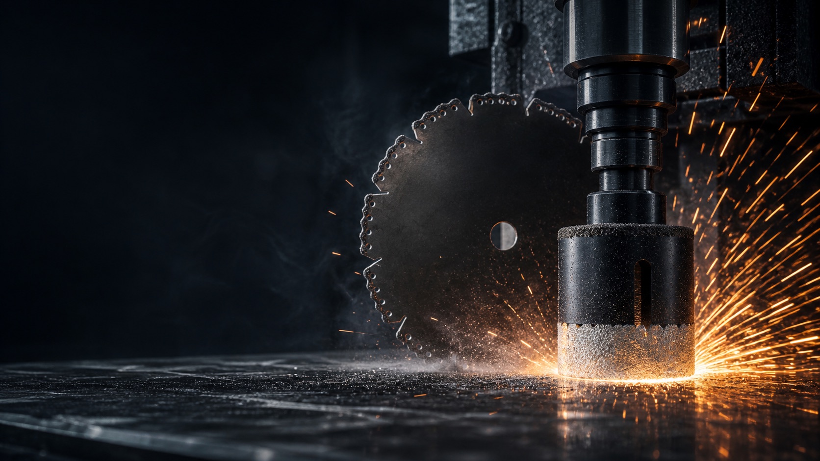 Vacuum brazed diamond tool working with sparks
